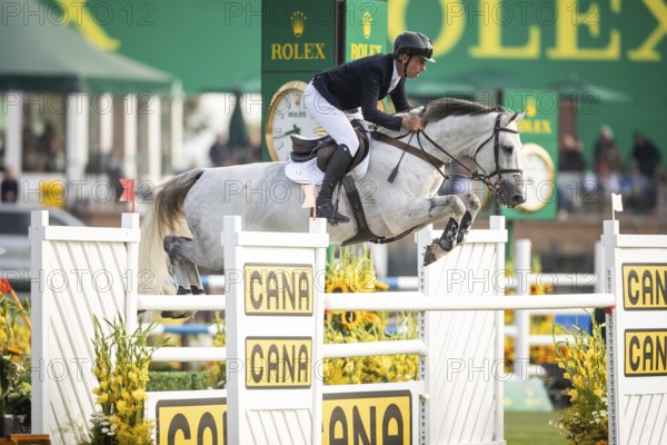 Armando Trapote of Spain, riding Caept'n Hook competes in the 2025 Spruce Meadows Masters on September 4, 2025 in Calgary, Alberta, Canada, North America
