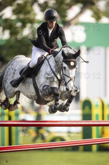 Kevin Jochems of the Netherlands, riding Csquetto Van De Helle competes in the 2025 Spruce Meadows Masters on September 4, 2025 in Calgary, Alberta, Canada, North America