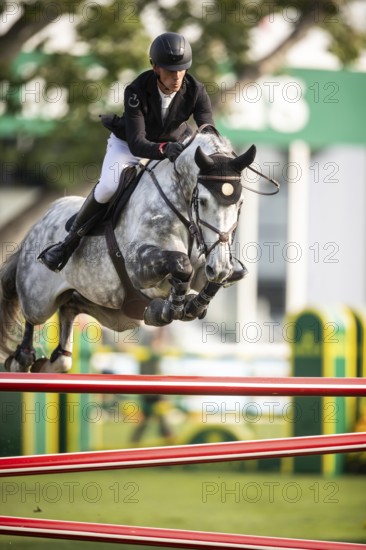 Kevin Jochems of the Netherlands, riding Csquetto Van De Helle competes in the 2025 Spruce Meadows Masters on September 4, 2025 in Calgary, Alberta, Canada, North America