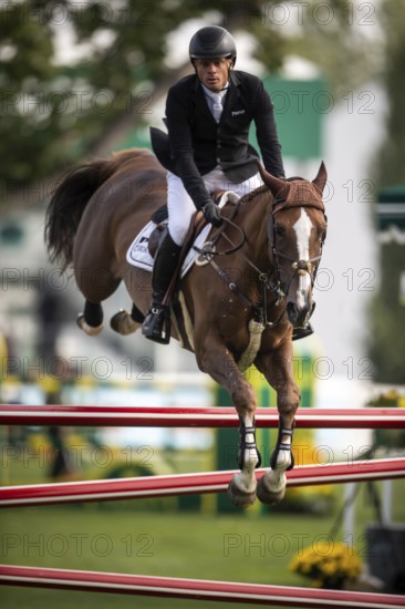 Willem Greve of the Netherands, riding Pretty Woman Van't Paradujs competes in the 2025 Spruce Meadows Masters on September 4, 2025 in Calgary, Alberta, Canada, North America