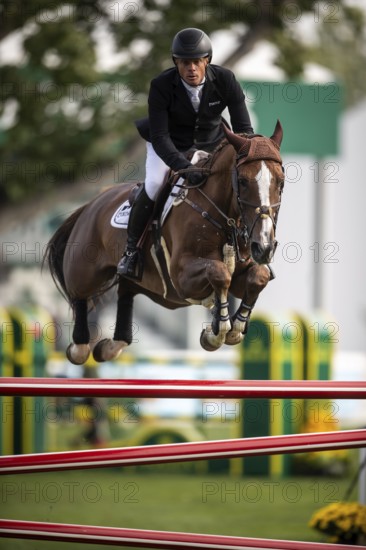Willem Greve of the Netherands, riding Pretty Woman Van't Paradujs competes in the 2025 Spruce Meadows Masters on September 4, 2025 in Calgary, Alberta, Canada, North America