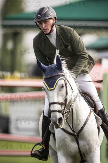 Daniel Coyle of Ireland, riding Incredible competes in the 2025 Spruce Meadows Masters on September 4, 2025 in Calgary, Alberta, Canada, North America