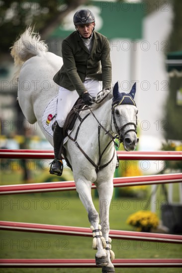 Daniel Coyle of Ireland, riding Incredible competes in the 2025 Spruce Meadows Masters on September 4, 2025 in Calgary, Alberta, Canada, North America