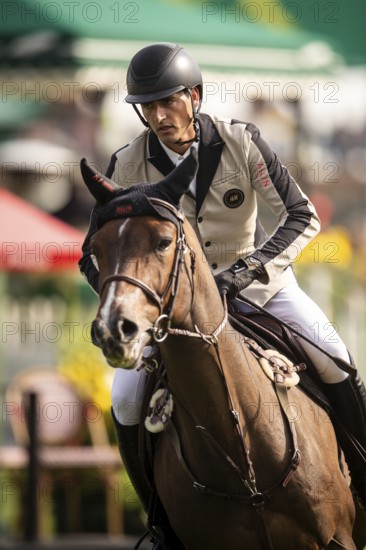 Nicola Philippaerts of Belgium, riding Gadget Mouche competes in the 2025 Spruce Meadows Masters on September 4, 2025 in Calgary, Alberta, Canada, North America