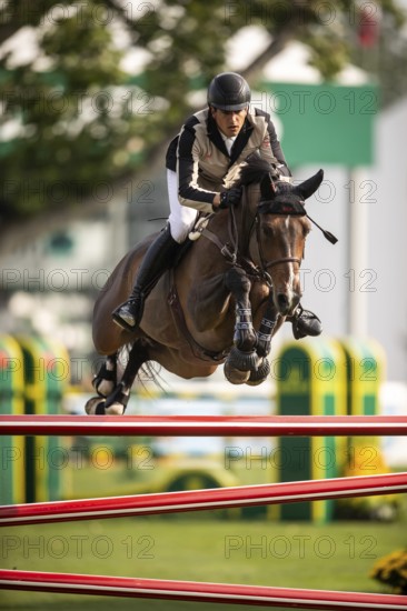 Nicola Philippaerts of Belgium, riding Gadget Mouche competes in the 2025 Spruce Meadows Masters on September 4, 2025 in Calgary, Alberta, Canada, North America