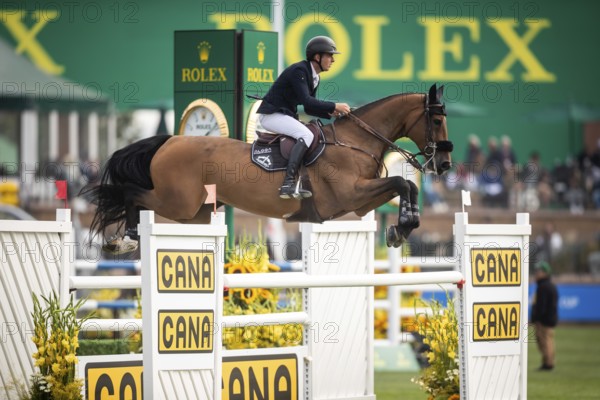 Bertram Allen of Ireland, riding Qonquest De Rigo competes in the 2025 Spruce Meadows Masters on September 4, 2025 in Calgary, Alberta, Canada, North America