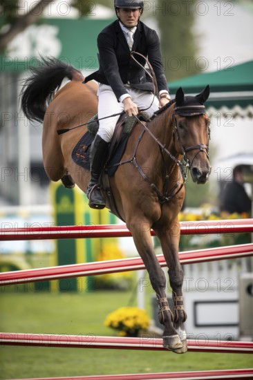 Kristaps Neretnieks of Austria, riding Valour competes in the 2025 Spruce Meadows Masters on September 4, 2025 in Calgary, Alberta, Canada, North America