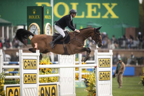 Kristaps Neretnieks of Austria, riding Valour competes in the 2025 Spruce Meadows Masters on September 4, 2025 in Calgary, Alberta, Canada, North America