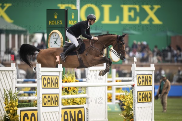 Kristaps Neretnieks of Austria, riding Valour competes in the 2025 Spruce Meadows Masters on September 4, 2025 in Calgary, Alberta, Canada, North America