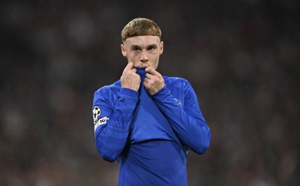 Cole Palmer Chelsea FC The Blues (10) portrait Disappointment Disappointed after missing a chance to score Gesture Gesture Champions League, Allianz Arena, Munich, Bavaria, Germany