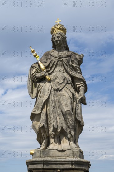 Empress Kunigund, statue, Upper Bridge, UNESCO World Heritage Site, Bamberg, Upper Franconia, Franconia, Bavaria, Germany