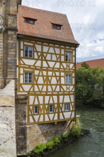 Old Town Hall, half-timbered building, Upper Bridge, Old Town, UNESCO World Heritage Site, Bamberg, Upper Franconia, Franconia, Bavaria, Germany