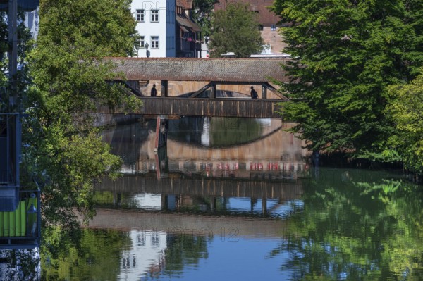 Nuremberg Hangman's Bridge was rebuilt in 1954, a reconstruction of the historic bridge from 1595, Nuremberg, Middle Franconia, Bavaria, Germany