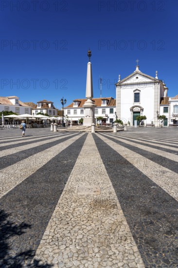 The central square Praça Marquês de Pombal, in the town of Vila Real de Santo António, on the border with Spain, Algarve, Portugal