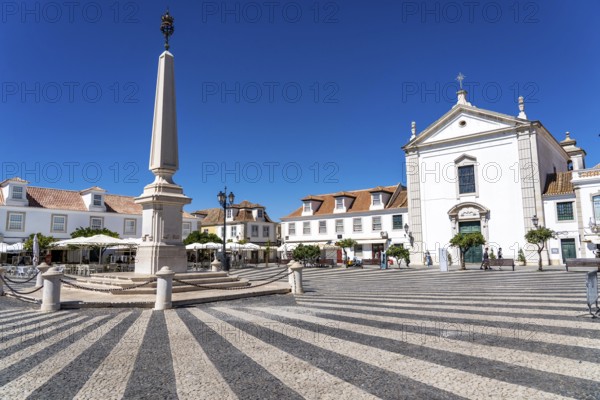 The central square Praça Marquês de Pombal, in the town of Vila Real de Santo António, on the border with Spain, Algarve, Portugal