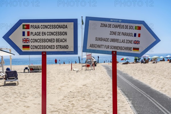 Kilometre-long beach Praia da Ilha de Tavira, on the island off Tavira, partly managed, Algarve, Portugal