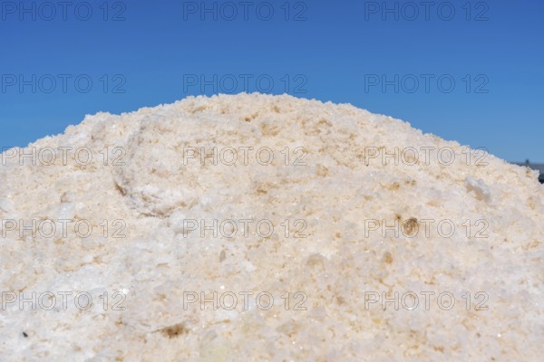 Salt extraction on the Algarve coast in Portugal, 95 per cent of Portuguese sea salt is extracted here, salt works near Tavira