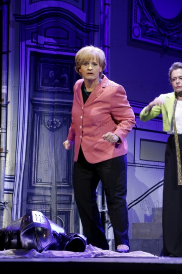 Christoph Marti (Merkel) at the photo rehearsal for Miss Merkel - Murder in the Uckermark at the Komödie am Kudamm in the Ernst-Reuter-Saal in Berlin on 18 Sep 2025