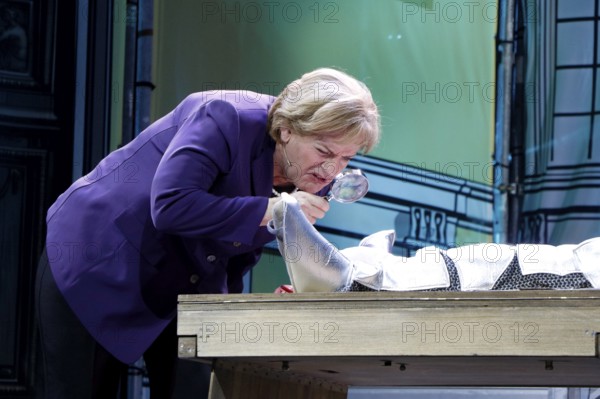Christoph Marti (Merkel) at the photo rehearsal for Miss Merkel - Murder in the Uckermark at the Komödie am Kudamm in the Ernst-Reuter-Saal in Berlin on 18 Sep 2025