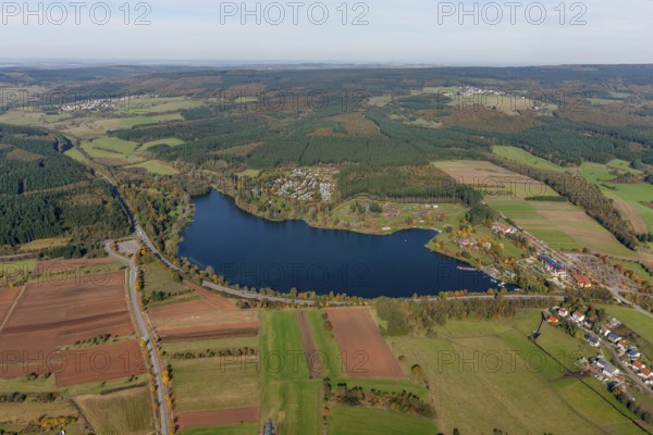 Aerial photo, Losheim am See, Saarland, Rhineland-Palatinate, Germany, Europe, Greimerath, birds-eyes view, aerial view, aerial photography, aerial photography, overview, bird's eye view
