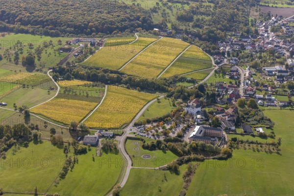Saarländische Spielbanken GmbH Casino Schloss Berg, Renaissance castle on the Upper Moselle, Casino Schloss Berg, Nennig, Perl, Saarland, Germany, Europe, aerial photo, birds-eyes view, aerial photography, aerial photography, overview, bird's eye view