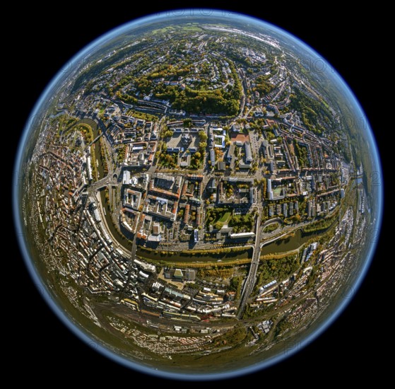 Baroque Ludwigskirche, Ludwigsplatz, Landtag des Saarlandes, Saarbrücken, Saarland, Germany, Europe, aerial view, birds-eyes view, aerial photography, aerial photography, overview, bird's eye view, state capital