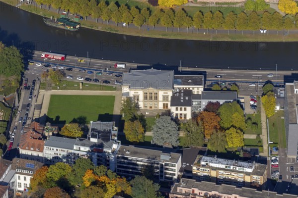 State Parliament of Saarland, Saarbrücken, Saarland, Germany, Europe, aerial view, birds-eyes view, aerial photography, aerial photography, overview, bird's-eye view, state capital