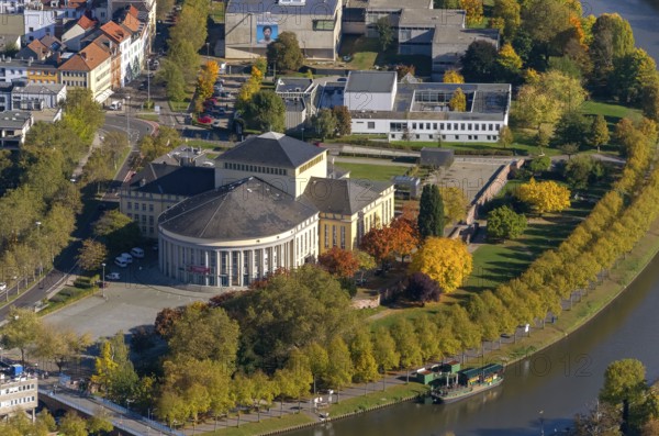 Saarländisches Staatstheater GmbH, Saarbrücken, Saarland, Germany, Europe, aerial view, birds-eyes view, aerial photography, aerial photography, overview, bird's-eye view, state capital