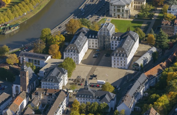 Saarbrücken Castle, Saarbrücken Palace, Saarbrücken Regional Association, at the Old Town Hall, Saarbrücken, Saarland, Germany, Europe, aerial view, birds-eyes view, aerial photography, aerial photography, overview, overview, bird's eye view, state capital