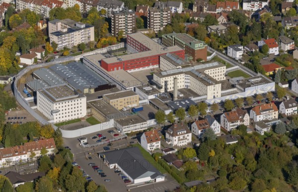 Saarbrücken Prison, Lerchesflurweg, Saarbrücken, Saarland, Germany, Europe, aerial view, birds-eyes view, aerial photography, aerial photography, overview, overview, bird's eye view, state capital