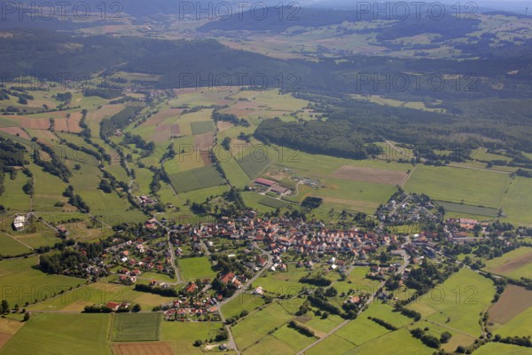 Aerial photograph, Schwarzenborn camp, tree meadow, Schwarzenborn, Hesse, Germany, Europe Aerial photograph : Hans Blossey Flight date: 31/08/2008 copyright: hans@blossey.eu, Stadtplanung Stadtplanung Wirtschaft