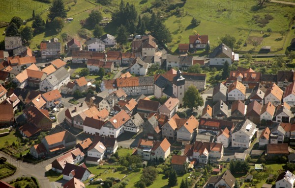 Aerial photograph, Schwarzenborn camp, tree meadow, Schwarzenborn, Hesse, Germany, Europe Aerial photograph : Hans Blossey Flight date: 31/08/2008 copyright: hans@blossey.eu, Stadtplanung Stadtplanung Wirtschaft