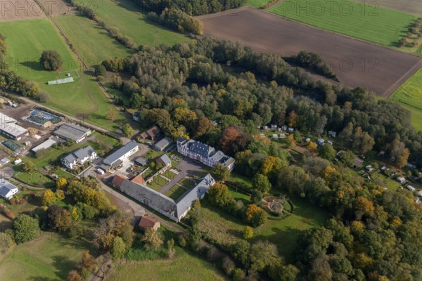 Hotel Schloss Münchweiler, Wadern, Saarbrücken, Saarland, Germany, Europe, aerial photo, birds-eyes view, aerial photography, aerial photography, overview, bird's eye view