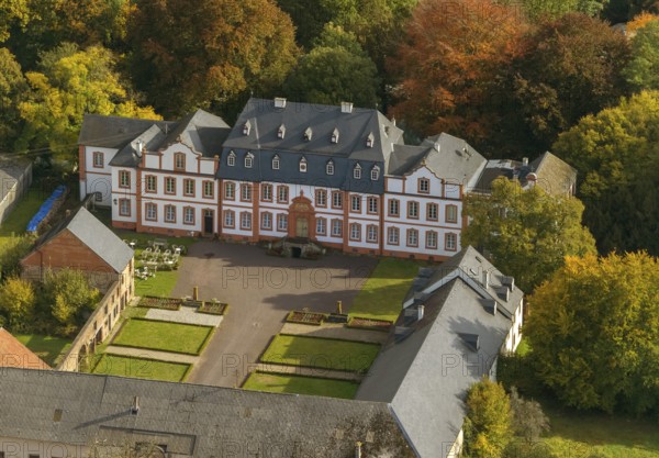 Hotel Schloss Münchweiler, Wadern, Saarbrücken, Saarland, Germany, Europe, aerial photo, birds-eyes view, aerial photography, aerial photography, overview, bird's eye view