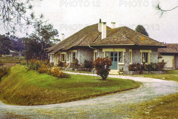 Captioned as 'Admiralty Bungalow', British architecture colonial hill station resort of Fraser's Hill, Pahang, Malaya, Malaysia, south east Asia 1963