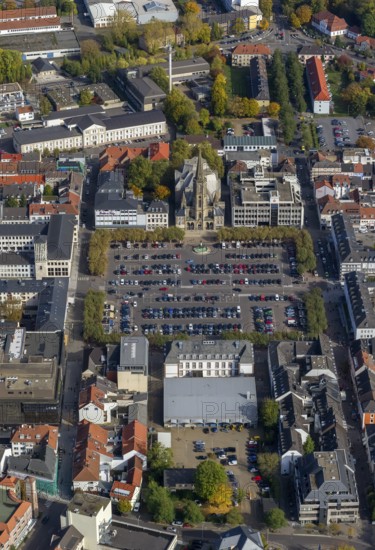 Großer Markt, St. Ludwig Catholic Church, city centre, Saarlouis, Saarbrücken, Saarland, Germany, Europe, aerial view, birds-eyes view, aerial photography, aerial photography, overview, bird's eye view