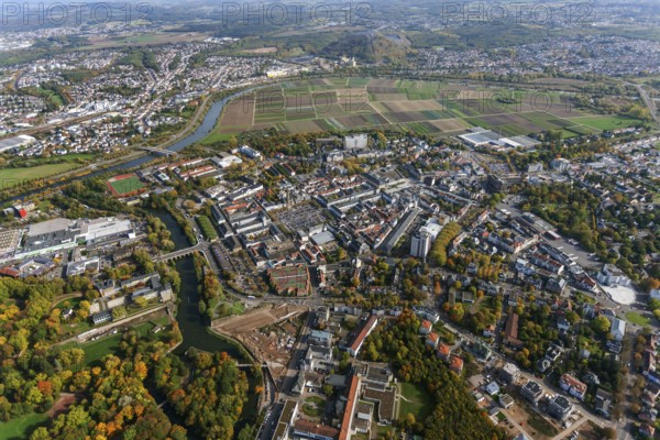 City centre, Saarlouis, Saarbrücken, Saarland, Germany, Europe, aerial view, birds-eyes view, aerial photography, aerial photography, overview, bird's eye view