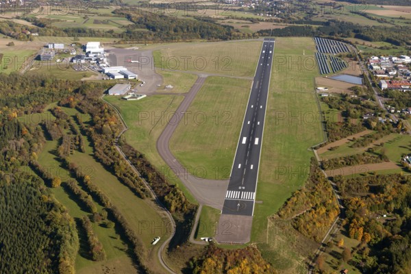 Saarbrücken-Ensheim Airport, Saarbrücken Airport, Saarbrücken, Saarbrücken, Saarland, Germany, Europe, aerial view, birds-eyes view, aerial photography, aerial photography, aerial photography, overview, bird's-eye view, state capital