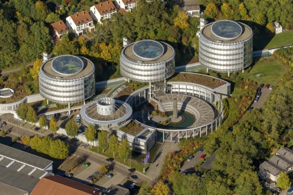 Union Krankenversicherung AG, UKV building, insurance company, Saarbrücken, Saarland, Germany, Europe, aerial photo, birds-eyes view, aerial photography, aerial photography, overview, overview, bird's eye view, state capital