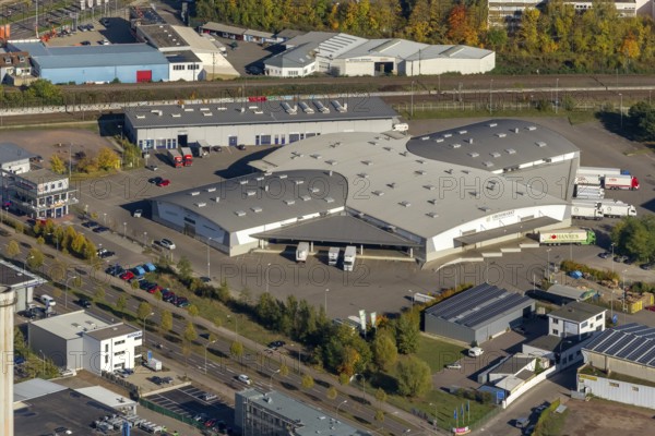 Saarbrücken Wholesale Market Saarbrücken, Saarbrücken, Saarland, Germany, Europe, aerial view, birds-eyes view, aerial photography, aerial photography, aerial photography, overview, bird's eye view, state capital