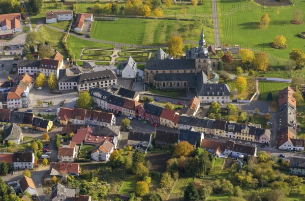 Church and Benedictine Abbey Tholey, Tholey, Saarbrücken, Saarland, Germany, Europe, aerial view, birds-eyes view, aerial photography, aerial photography, overview, overview, bird's eye view