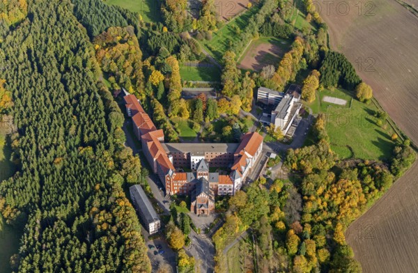 Arnold-Janssen-Gymnasium, Mission House St. Wendel, Divine Word Missionaries SVD, Klosterpark, Sankt Wendel, Saarbrücken, Saarland, Germany, Europe, aerial photo, birds-eyes view, aerial photograph, aerial photography, aerial photography, overview, bird's eye view