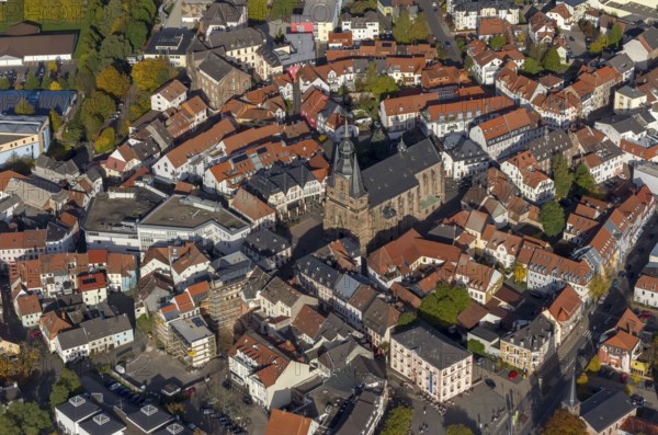 Wendalinusbasilika, basilica, Sankt Wendel, Saarbrücken, Saarland, Germany, Europe, aerial view, birds-eyes view, aerial photography, aerial photography, overview, overview, bird's eye view