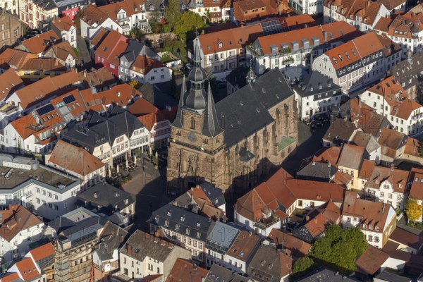 Wendalinusbasilika, basilica, Sankt Wendel, Saarbrücken, Saarland, Germany, Europe, aerial view, birds-eyes view, aerial photography, aerial photography, overview, overview, bird's eye view