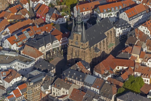 Wendalinusbasilika, basilica, Sankt Wendel, Saarbrücken, Saarland, Germany, Europe, aerial view, birds-eyes view, aerial photography, aerial photography, overview, overview, bird's eye view