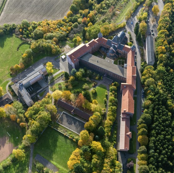 Arnold-Janssen-Gymnasium, Mission House St. Wendel, Divine Word Missionaries SVD, Klosterpark, Sankt Wendel, Saarbrücken, Saarland, Germany, Europe, aerial photo, birds-eyes view, aerial photograph, aerial photography, aerial photography, overview, bird's eye view