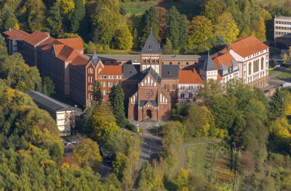 Arnold-Janssen-Gymnasium, Mission House St. Wendel, Divine Word Missionaries SVD, Klosterpark, Sankt Wendel, Saarbrücken, Saarland, Germany, Europe, aerial photo, birds-eyes view, aerial photograph, aerial photography, aerial photography, overview, bird's eye view