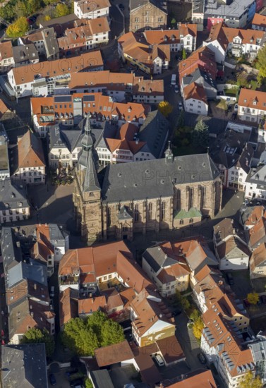 Wendalinusbasilika, basilica, Sankt Wendel, Saarbrücken, Saarland, Germany, Europe, aerial view, birds-eyes view, aerial photography, aerial photography, overview, overview, bird's eye view