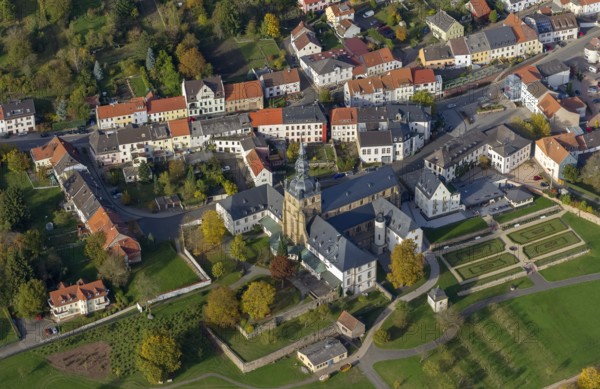 Church and Benedictine Abbey Tholey, Tholey, Saarbrücken, Saarland, Germany, Europe, aerial view, birds-eyes view, aerial photography, aerial photography, overview, overview, bird's eye view