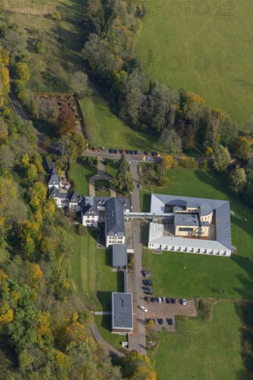 Ruin Dagstuhl next to the Leibniz Centre for Informatics, Wadern, Saarbrücken, Saarland, Germany, Europe, aerial photo, birds-eyes view, aerial photography, aerial photography, overview, overview, bird's eye view